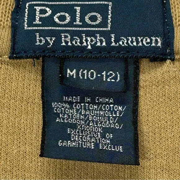 Polo Ralph Lauren Boys 1/4 Zip Pullover Sweater Size M 10-12 Cotton Knit Tan - Picture 11 of 12